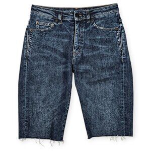 Saint Laurent | Denim Bermuda Shorts | Women's | 28 | Blue Wash | Raw Hem
